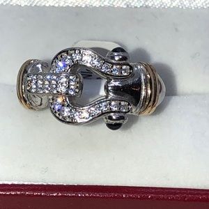 925 Sterling & 14K Gold Black Spinel Band Ring 7